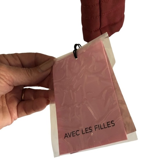 Avec Les Filles Faux Suede Moto Jacket XS Rust Red - Picture 8 of 16